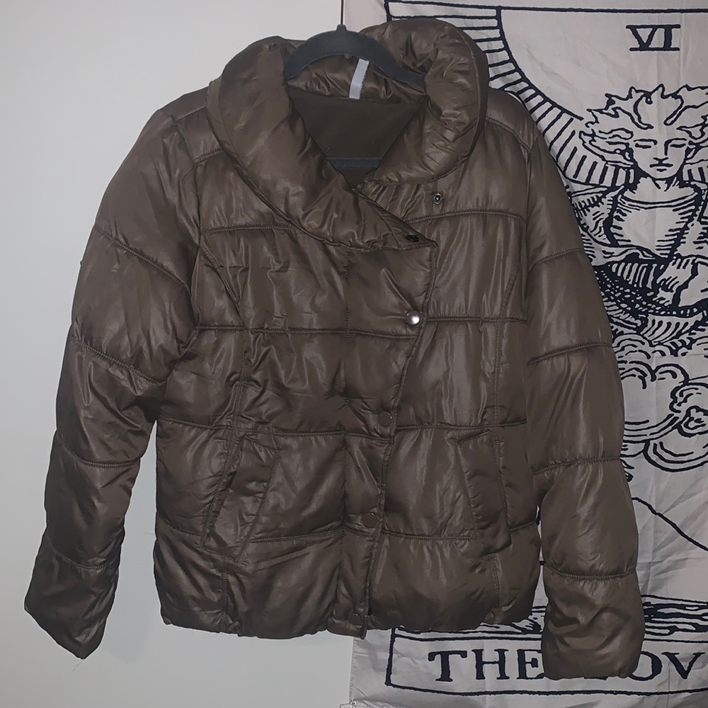 Brown puffer jacket